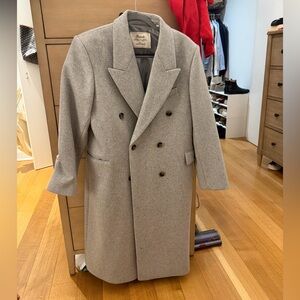 Aritzia Wilfred Gray Double-Breasted Wool Coat S